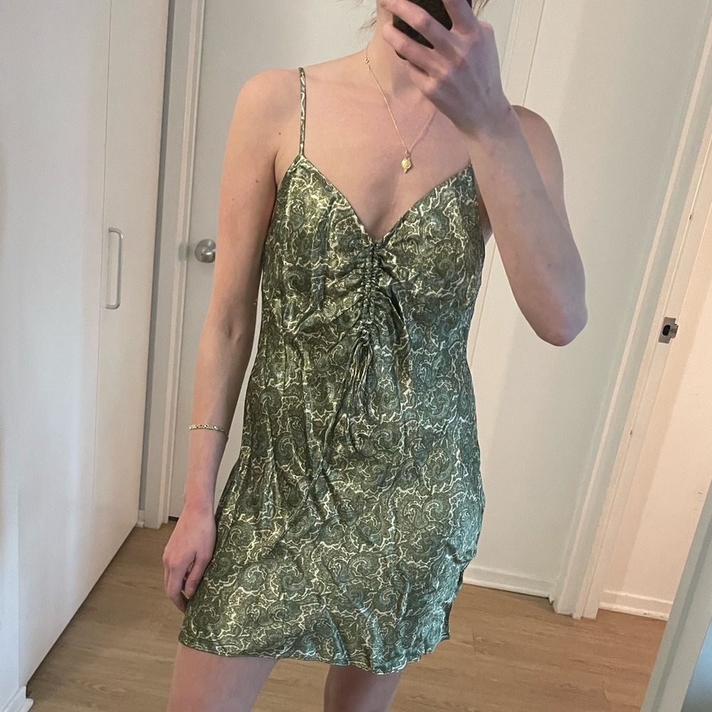 Zara paisley mini slip dress